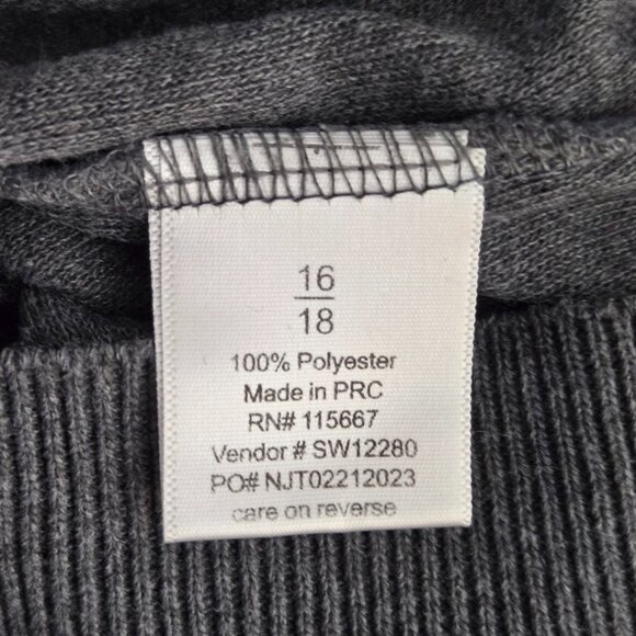 NWT | Teen Burgundy Hooded Pullover Sweater Kangaroo Pocket | Size 16 - Picture 4 of 5